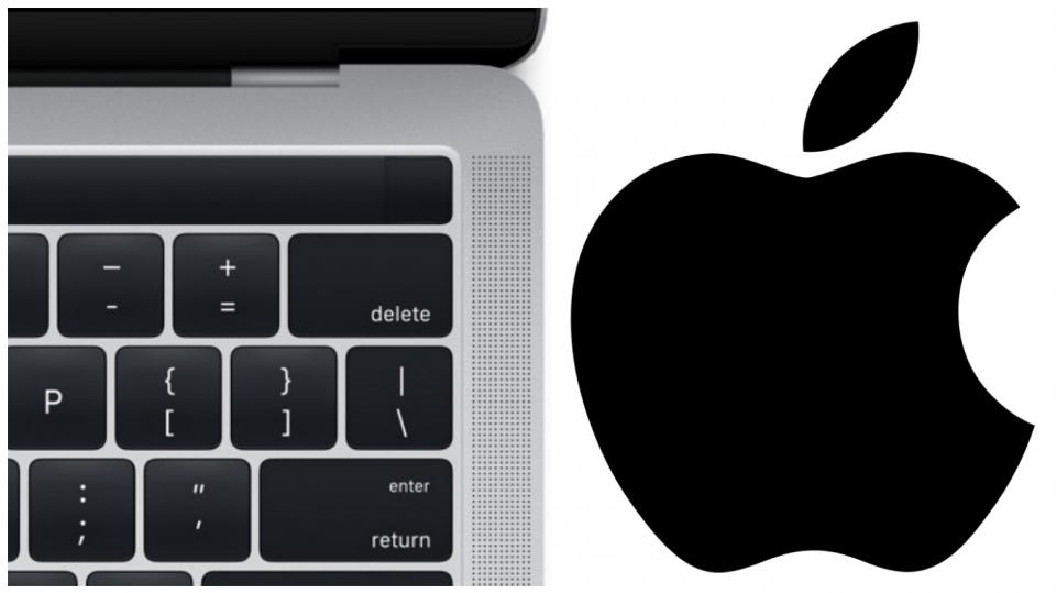 Detail klávesnice nového MacBooku Pro i s proužkem Magic Toolbar.